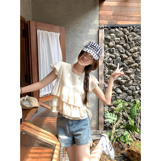 <曾小咸推荐>4.6现货秒杀 ！微信超特价！复古A字阔腿牛仔短裤 日常159.99 立减90 秒杀69.99！！ 商品图2