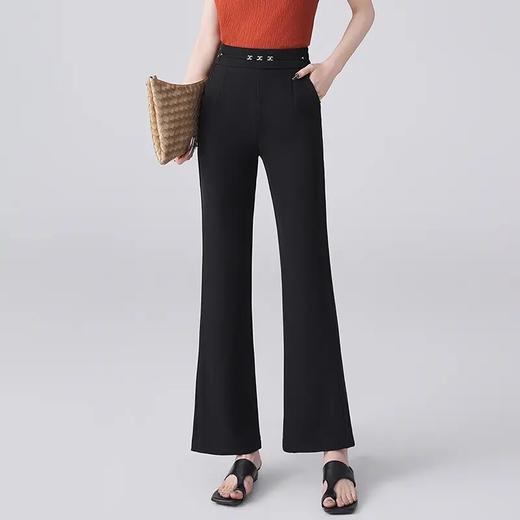 【自】全新升级【铂金会员146/天猫189/差价43】(62057) 洛诗琳气质高腰微喇裤女25韩版时尚优雅垂感轻熟风喇叭裤子 商品图0