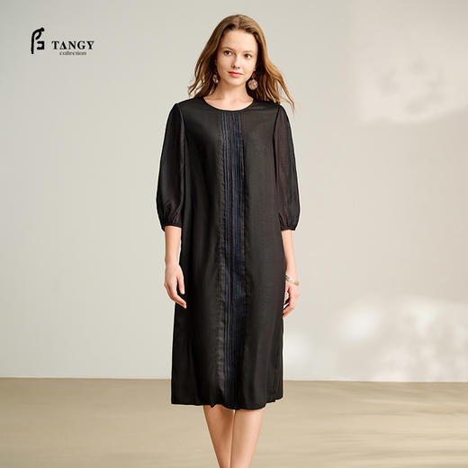 TANGY Collection/2025天意精品商场同款中国风简约女士连衣裙L252814 商品图0