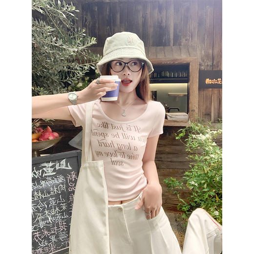 <曾小咸推荐>现货秒杀！微信超特价！字母印花修身短款短袖 日常99.99 立减50 秒杀49.99！ 商品图2