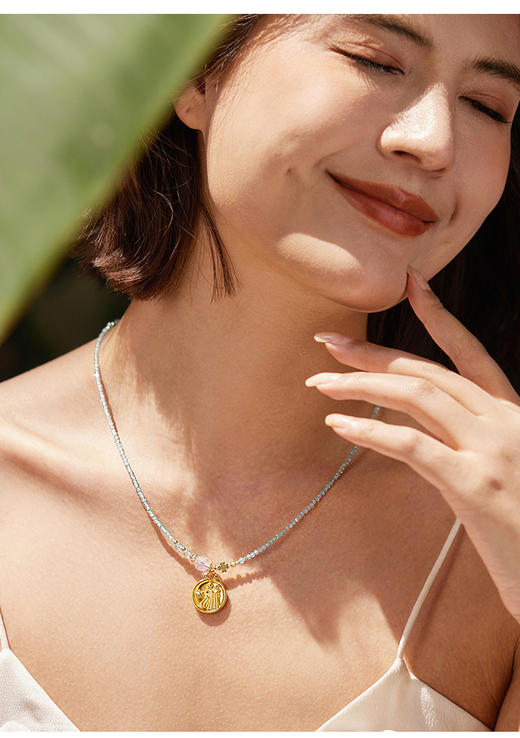 Manreya十二星座项链女水晶串珠能量白水晶紫水晶生日礼物送闺蜜 商品图4