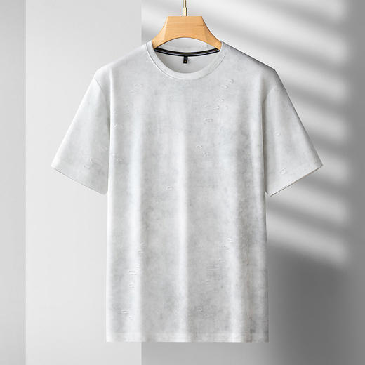 【DDS】大依优型大码男装破洞短袖T恤透气加肥加大大号半袖上衣男士胖子 商品图3