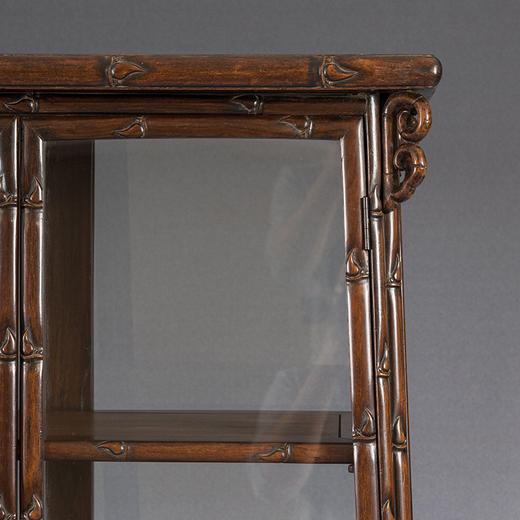 民国 红木竹节工玻璃门圆角柜（一对） 商品图2