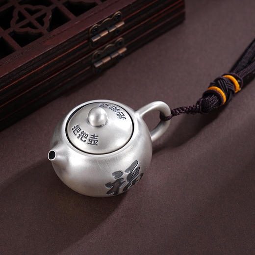 子佩集S999银【福壶相遇】手把件【SBJ972】纯银手把件壶盖可转动2503 商品图4