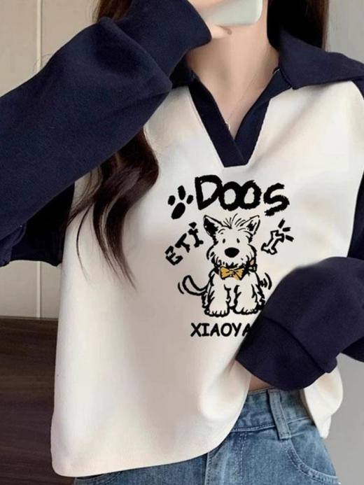 裁缝学苑AQ439插肩袖卫衣纸样女装新款撞色翻领上衣样板版型 商品图2