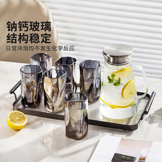 摩登主妇高级感玻璃杯2025新款水杯冷水壶轻奢泡茶杯家用杯子套装 商品图1