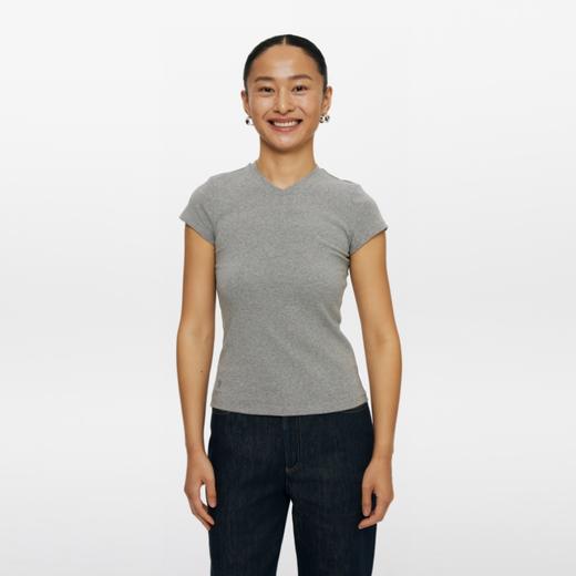 oneup小v领弹力短袖 商品图1