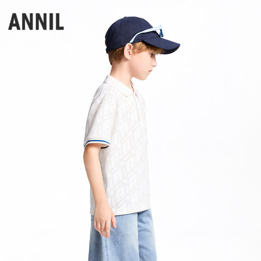 【实体店同款】男童翻领短袖针织衫夏季新款安奈儿童装AB521633 商品图1