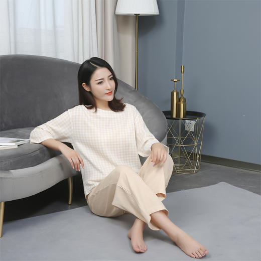 轻柔无感纱布套装（针织长裤）棕色 商品图0