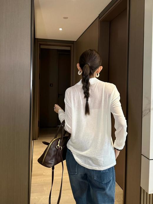 缪缪24Fw秋冬新款罗纹针织长袖polo衫（DQJ） 商品图8