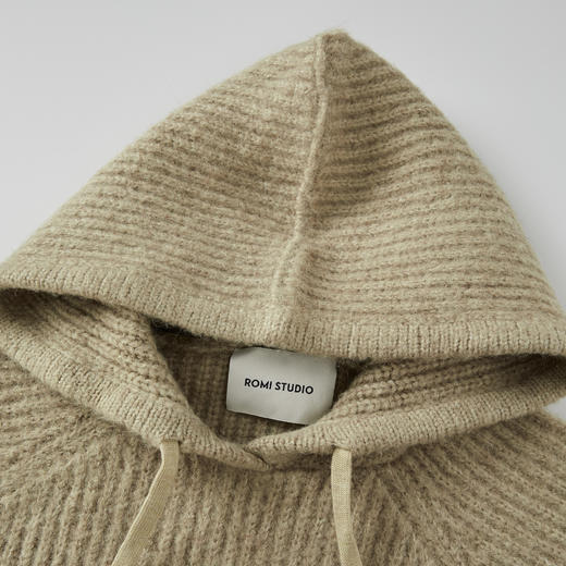 ROMI STUDIO"秋冬美拉德"连帽宽松草绿毛衣M2363 商品图1