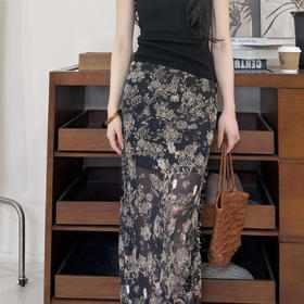 洛诗琳15219春夏新款韩系气质高腰显瘦碎花半身裙女25286