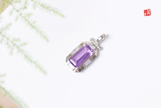 紫水晶香水瓶吊坠，925银镶 商品图2