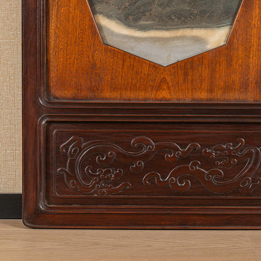 清 红木镶云石博古图挂屏（一对） 商品图3