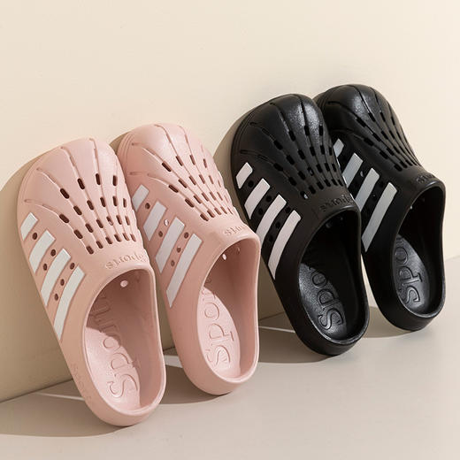 【洞洞鞋女新款EVA】网红绑带凉拖鞋 涉水沙滩镂空鞋 外穿包头半拖鞋潮  商品图2