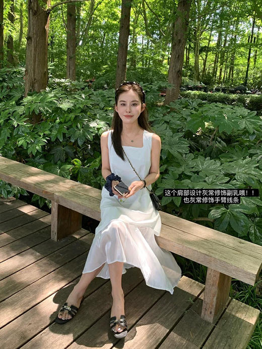 【GZ】无忧购清冷感~下摆拼接 显瘦ins背心连衣裙6色连衣裙(配发圈) 5613#（截单后7天发货) 商品图5