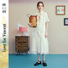 两三事梵高文艺云上花开2025夏季新款印花刺绣绑带领衬衫裙连衣裙 商品缩略图0