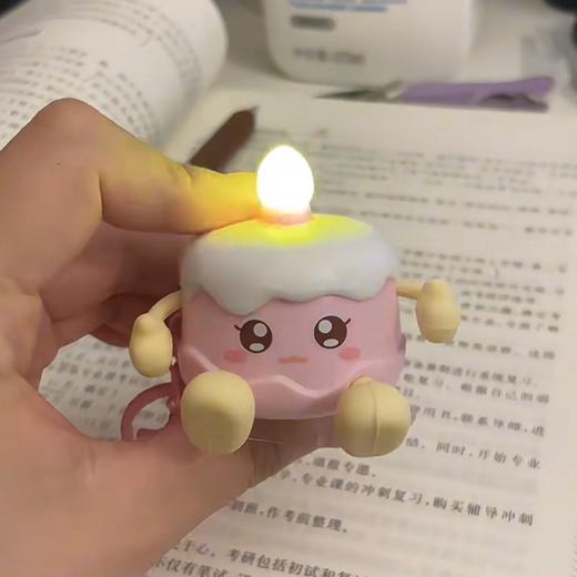 【生日蛋糕造型，亮灯唱歌~】亮灯发声生日蛋糕小夜灯钥匙扣 情侣礼物挂件 创意挂饰 生日礼物首选！-QQ 商品图2