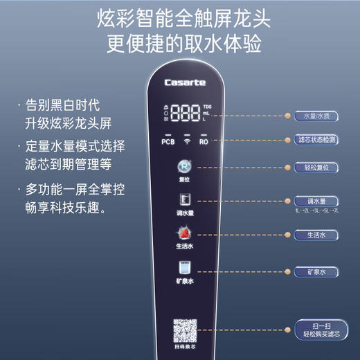 卡萨帝（Casarte）星悦矿泉水净水器家用净水机RO反渗透 焕鲜水锌锶矿泉直饮1000G净饮机CKC1000-RZQ3U1家电国家补贴 商品图2