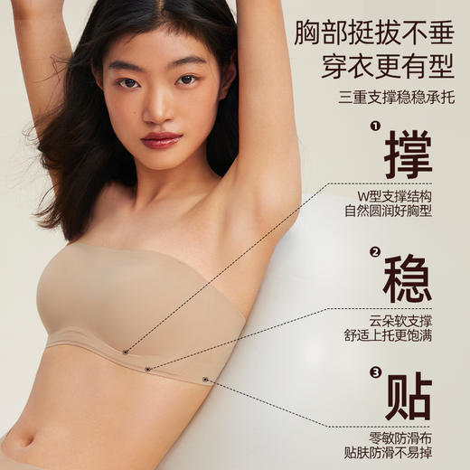 好奇蜜斯抹胸无肩带内衣女夏季薄款大胸显小胸无痕无钢圈文胸罩乔伊 伊诺娜 商品图2