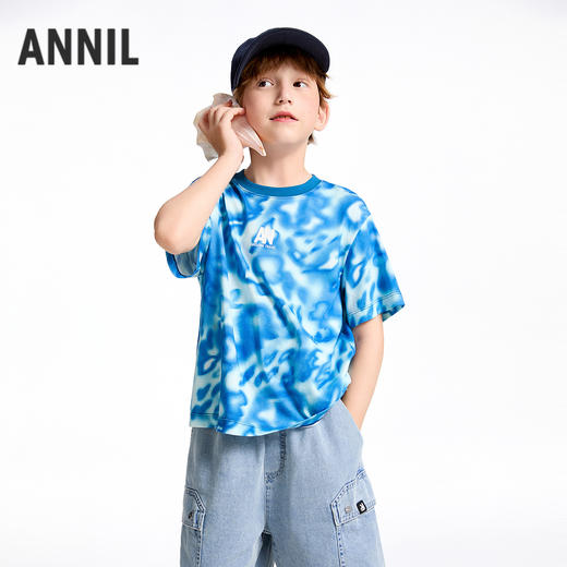 【实体店同款】男童圆领短袖针织衫夏季新款安奈儿童装AB521636 商品图0