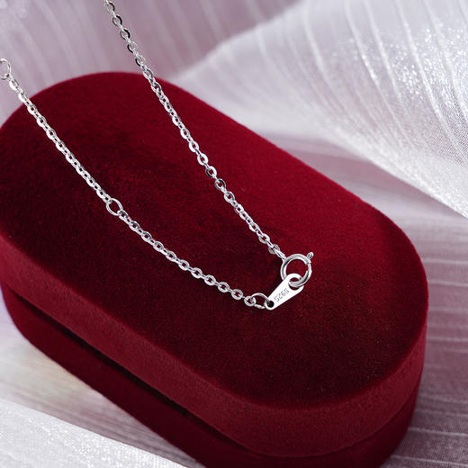 子佩集S925银【粉红之恋】套链【YL-6815】纯银项链时尚粉色方块冰花切锆石2503 商品图5