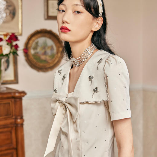 蝴蝶结星光舞会裙夏季重工设计感连衣裙(货号:MC87DR517A2001) 商品图1