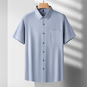 【冰丝无痕】【DDS】大依优型大码男装短袖衬衫冰感透气加肥加大大号半袖花衬衣上衣男士