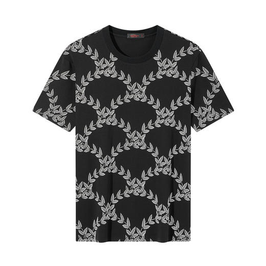 【度假系列】柒牌短袖T恤男士夏季新款时尚百搭树叶满印圆领上衣128T72920 商品图4