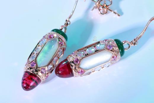 【莲灯高照】撞色碧玺耳坠-CB12502050 商品图11