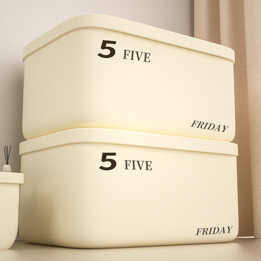 「奶油风！高颜值」家用衣柜杂物塑料收纳盒宿舍整理盒储物盒收纳筐箱子收纳箱收纳篮 商品图1