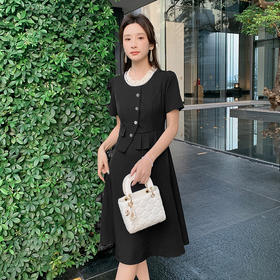 奢姿大码女装2025夏季减龄花边小百褶时尚裙子胖妹妹拼接连衣裙9952820576【1】