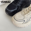EVERAU极简主义时尚潮流黑白双色休闲牛皮网布拼接老爹鞋EA5061 商品缩略图4