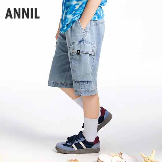 【实体店同款】男童全腰牛仔中裤夏季新款安奈儿童装AB526655 商品图2