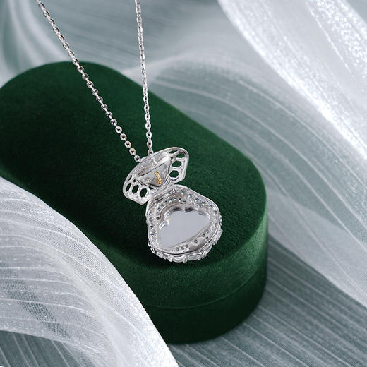 子佩集S925银【福佑弥勒】套链【YL-7096】纯银项链时尚翡翠绿佛可打开2503 商品图5