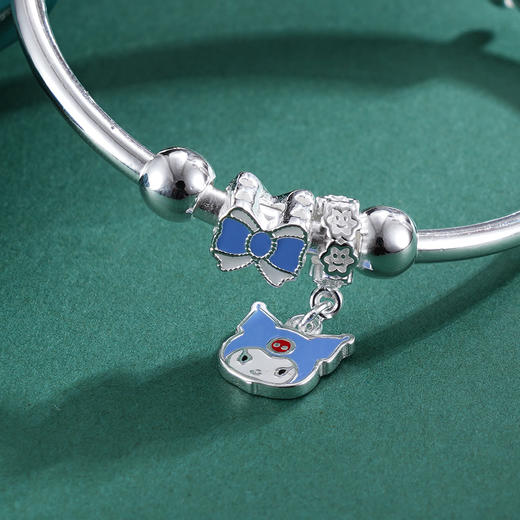 子佩集S999银【甜蜜米宝】童镯【TZ000883】纯银儿童蓝色笑脸蝴蝶结2503 商品图5