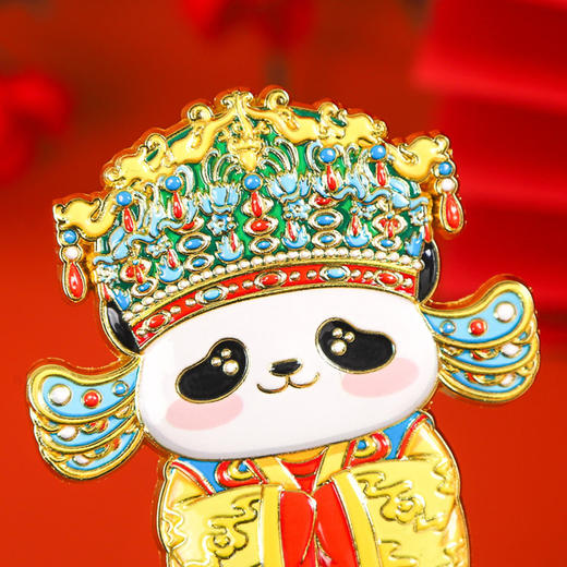 凤冠熊猫金属冰箱贴 可爱中国风卡通国潮磁吸纪念品礼物 商品图0