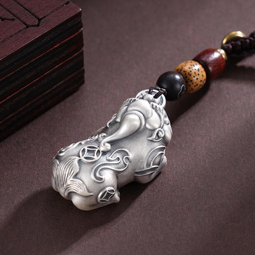 子佩集S999银【貔貅纳福】钥匙扣【DZ1123】纯银小摆件貔貅2503 商品图2