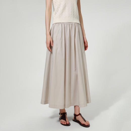 ROMI STUDIO “留白絮语” 云感棉弹力透气松紧腰百褶半裙 421X3043 商品图1