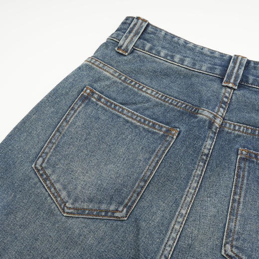 ROMI STUDIO"松弛高知"100%棉高腰舒适亲肤微收脚牛仔裤K3618 商品图5