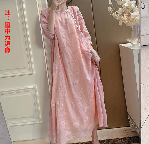 裁缝学苑AQ444连衣裙纸样女装禅意盘扣中长款复古棉麻长裙子样板 商品图2