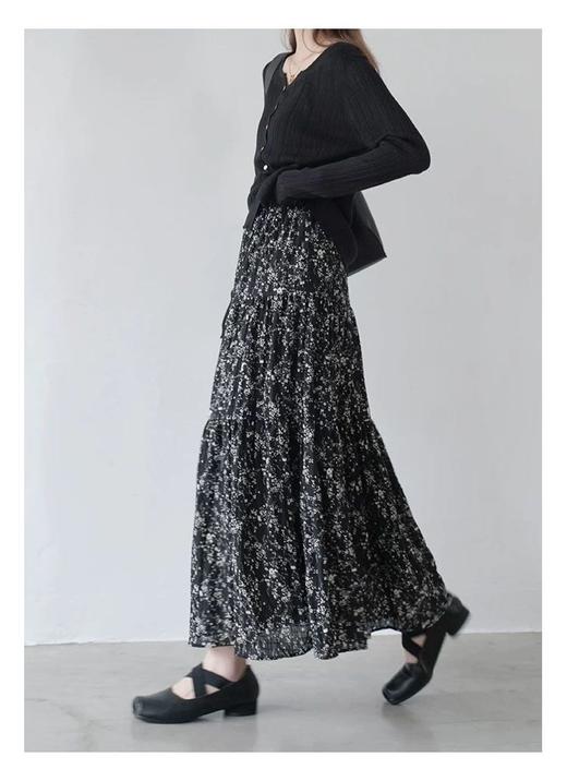 温柔风显瘦A字碎花半身裙 商品图3