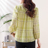 KQL E324N1407时尚桑络丝格子衬衣减龄防晒开衫气质上衣 商品缩略图3