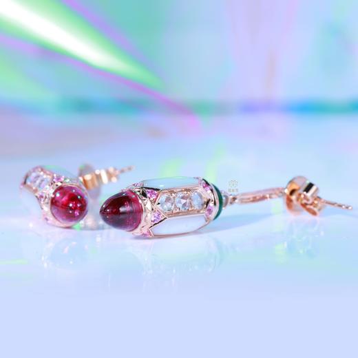 【莲灯高照】撞色碧玺耳坠-CB12502050 商品图10