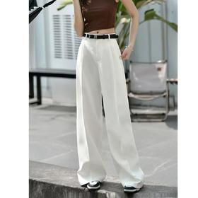 洛诗琳15029春季百搭单品高腰显瘦通勤直筒阔腿裤25256