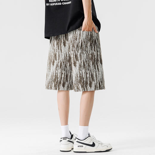 【DSL】大依优型大码花短裤五分裤大号裤子弹力透气加肥加大夏季松紧腰宽松运动沙滩裤 商品图4