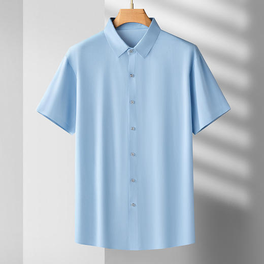 【冰丝无痕】【DDS】大依优型大码男装短袖衬衫冰感透气加肥加大大号半袖花衬衣上衣男士 商品图2