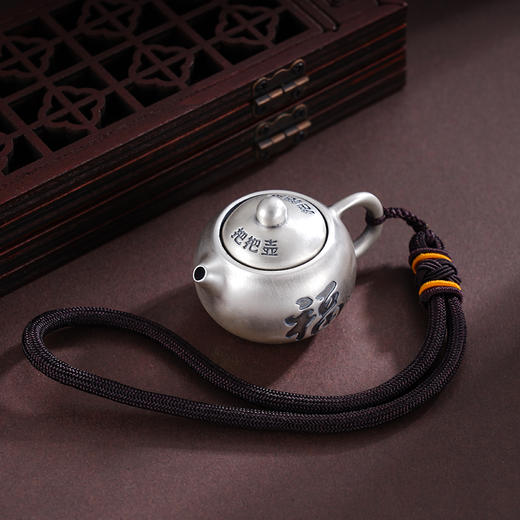 子佩集S999银【福壶相遇】手把件【SBJ972】纯银手把件壶盖可转动2503 商品图3