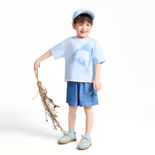 【实体店同款】男童全腰牛仔短裤夏季新款安奈儿童装XB526637 商品图5