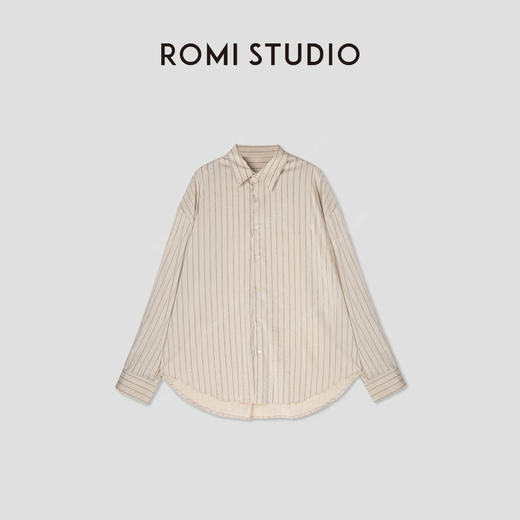 ROMI STUDIO“经典重新”随手穿条纹宽松轻薄透气不易皱衬衣T3443 商品图0